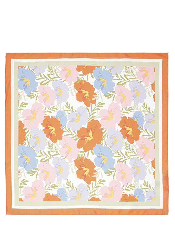 Beymen Club Multicolored Patterned 50x50 Women's Satin Scarf - 1