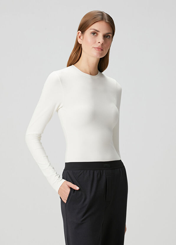 Skims Beyaz Uzun T-shirt - 1