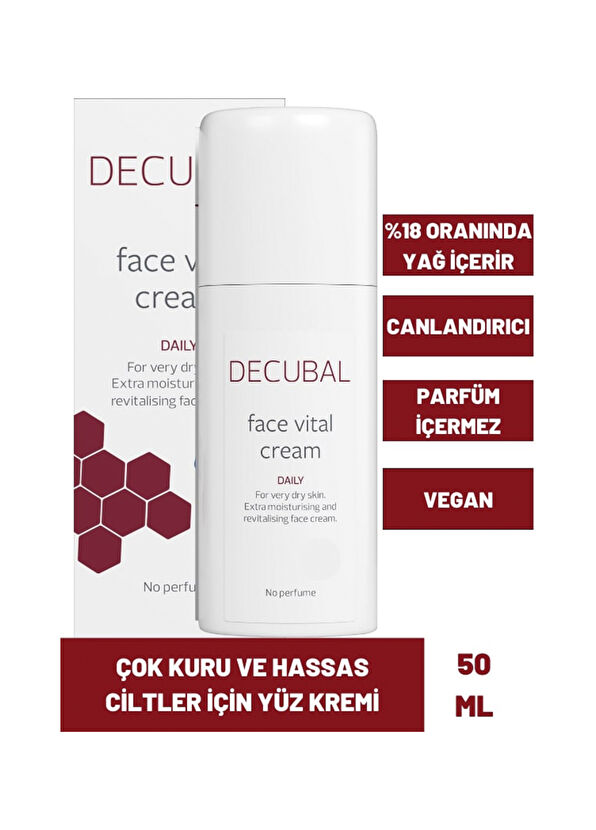 Decubal Basic Face Vital Kuru ve Hassas Ciltler İçin Ekstra Besleyici Yüz Kremi 50 ml - 2