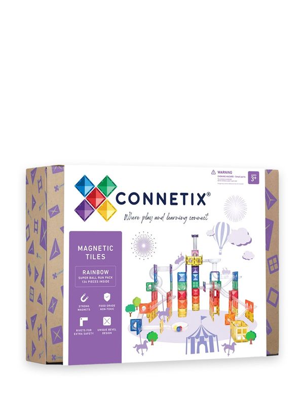 Connectix - Super Ball Run Pack 134 Piece Magnetic Blocks Educational Toy