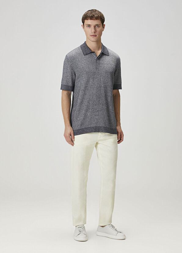 Zegna Koyu Mavi Polo Yaka T-shirt - 2
