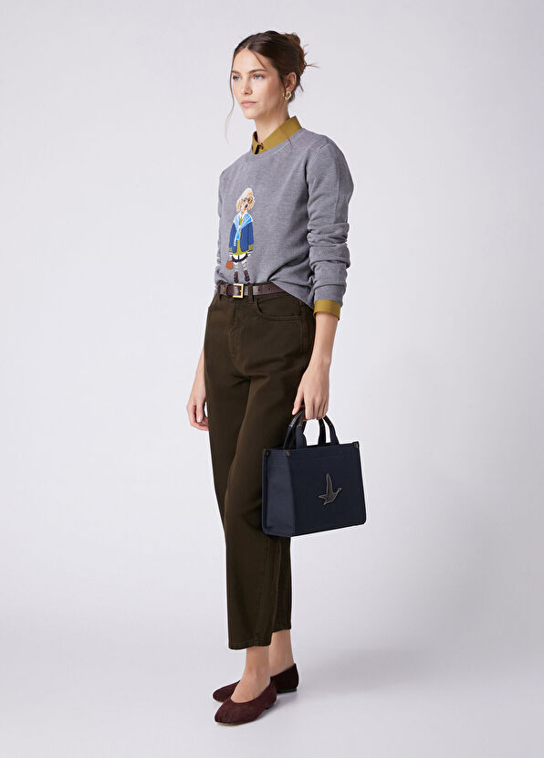 Beymen Club Grey Melange Dog Jacquard Sweater - 4