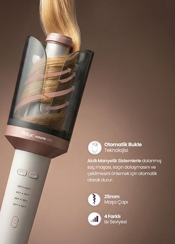 RC9588 KeratinCare 25 mm Otomatik Saç Maşası - Görsel 4