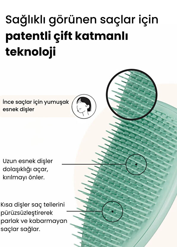 Tangle Teezer Wet Detangler Fine & Fragile Dark Teal Saç Fırçası - 2
