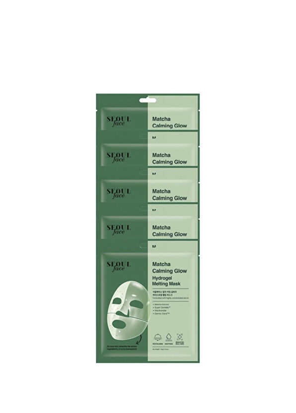 Dermal Seoul Face Matcha Soothing Shimmer Melting Glow Hydrogel 5-Pack Paper Face Mask 34 gr - 1