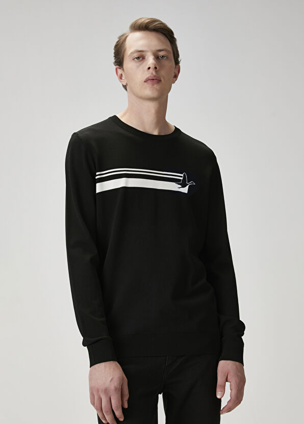 Beymen Club Black Logo Jacquard Sweater - 4