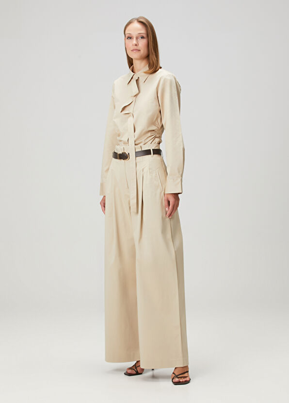 St. Agni Bej Pileli Organik Pamuk Pantolon - 1