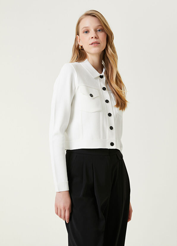 Beymen Club Beyaz Polo Triko Ceket - 1