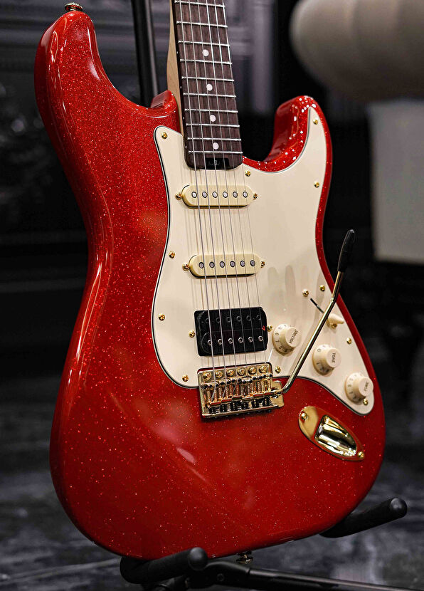 Red Roz Shira Shira Guitars - Shira Classic S Red Sparkle Elektro Gitar - Kırmızı Sparkle