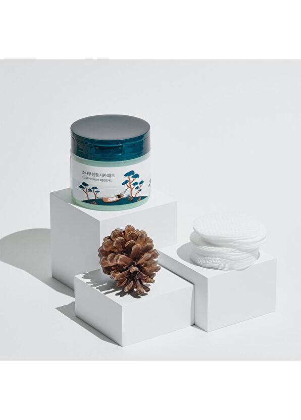 Round Lab Pine Calming Cica Pad Serinletici ve Geniş Gözenek Karşıtı Cica 50'li Bakım Yüz Pedi - 3