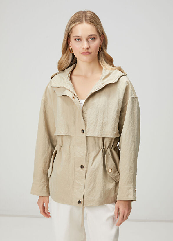 Beymen Club Beige Hooded Coat - 1