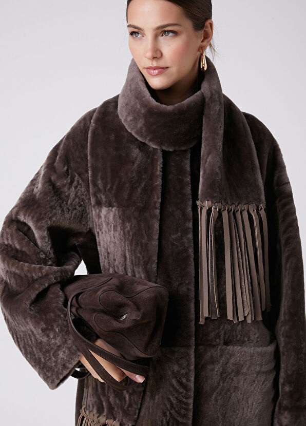 Beymen Club Taupe Scarf Detailed Coat - 2