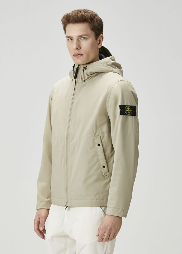 Stone Island Koyu Bej Kapüşonlu Mont - 3