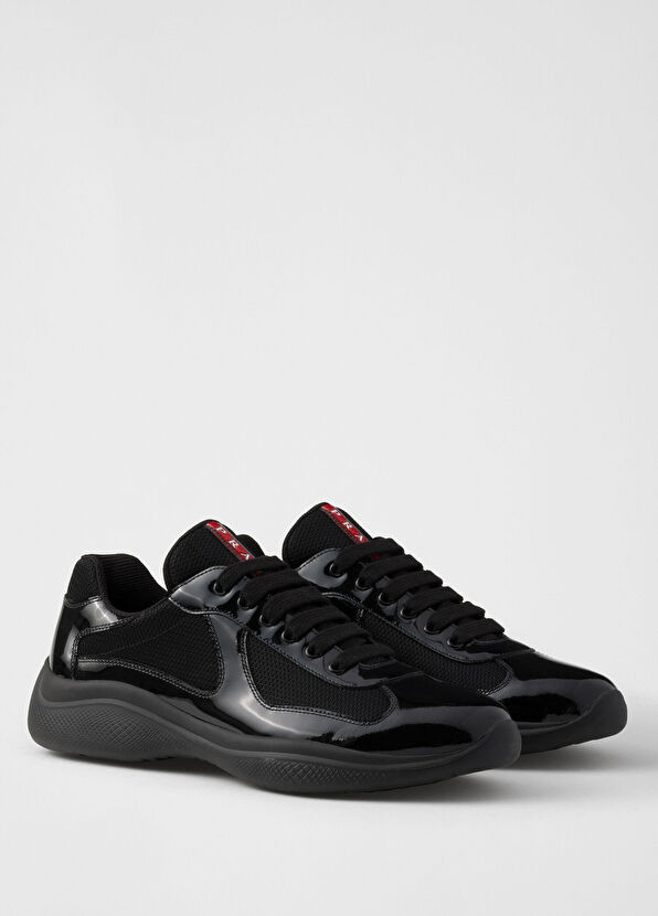 Prada America's Cup Black Patent Leather & Technical Fabric Men's Sneakers - 2