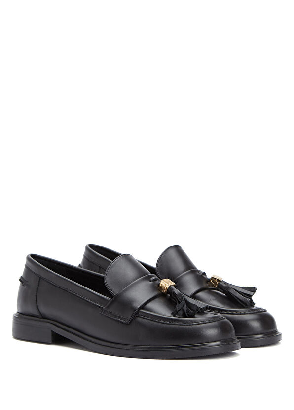 Beymen Club Black Tassel Women's Leather Loafers - 2