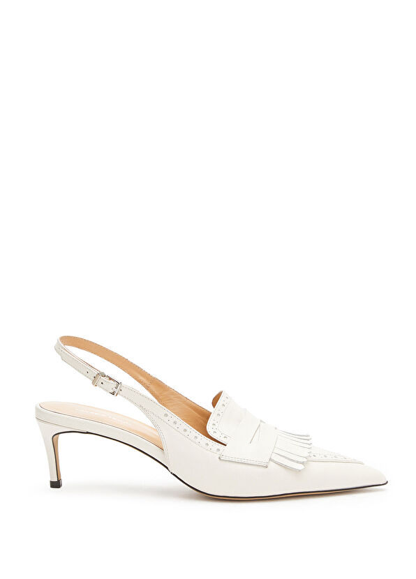 George Hogg Off-White Tassel Detail Women's Leather Shoes - 1