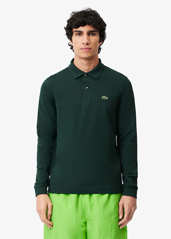 Lacoste L.12.12 Yeşil Polo Yaka Slim Fit Uzun Kollu Erkek Triko T-shirt - 2