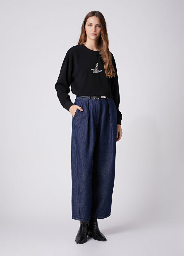 Beymen Club Black Embellished Logo Crepe Blouse - 3