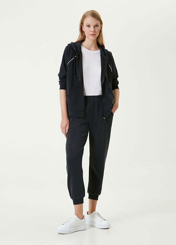 Beymen Club Siyah Kapüşonlu Kontrast Biyeli Sweatshirt - 3