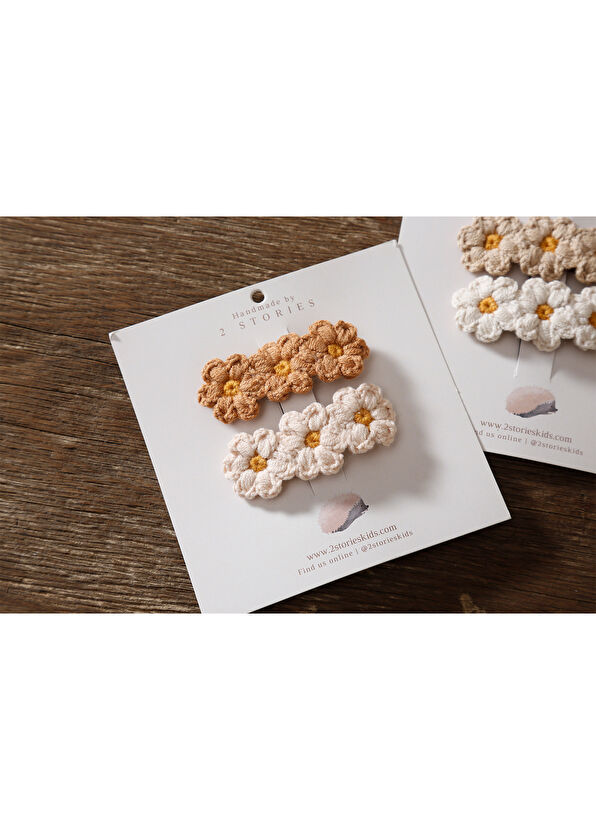 2 Stories Caramel Candlelight Daisy Girls 2-Pack Hairpins - 3
