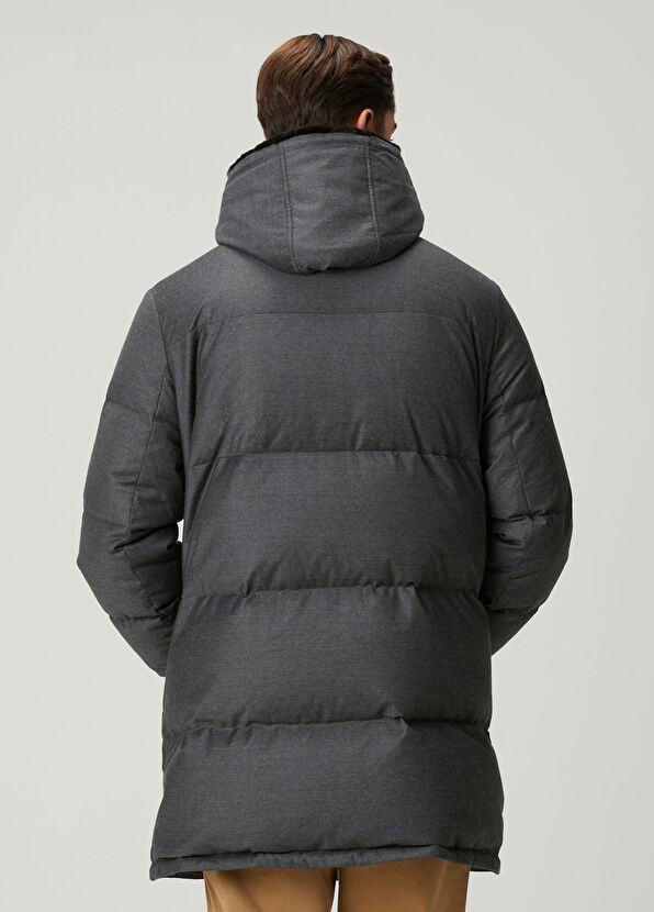 Yves Salomon Antrasit Kapüşonlu Puff Parka - 4