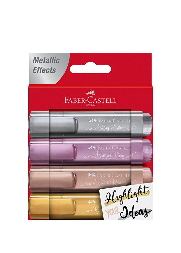 Faber Castell Bright Colors Metallic 4-Piece Highlighter Set - 1
