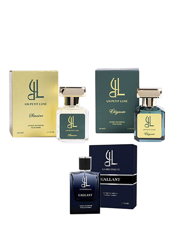 Un Petit Luxe Sincere & Gallant & Elegante Exclusive EDP 50 ml Kadın & Erkek 3'lü Parfüm Seti  - 1