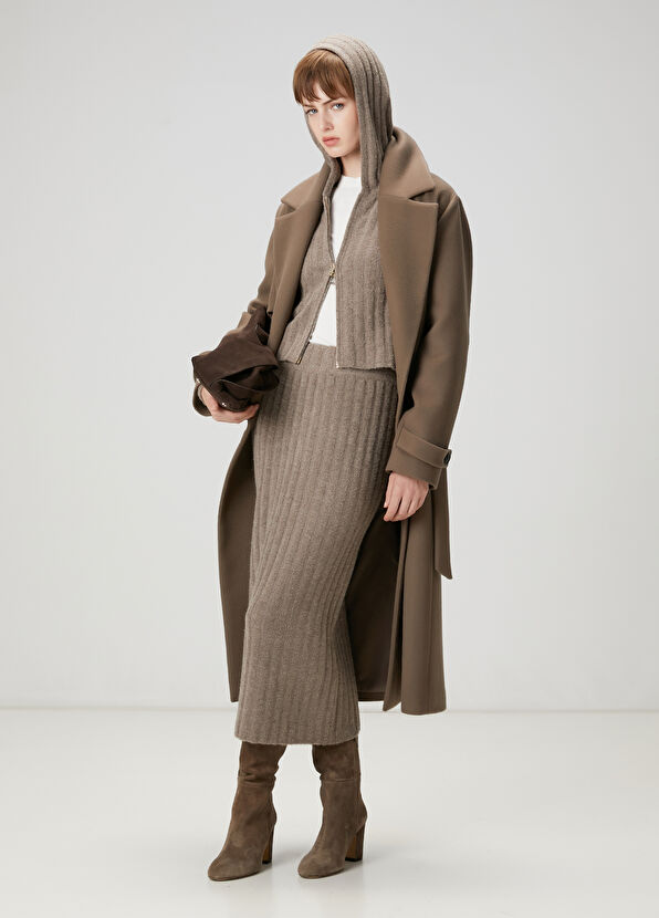 Beymen Club Mink Long Knit Skirt - 1