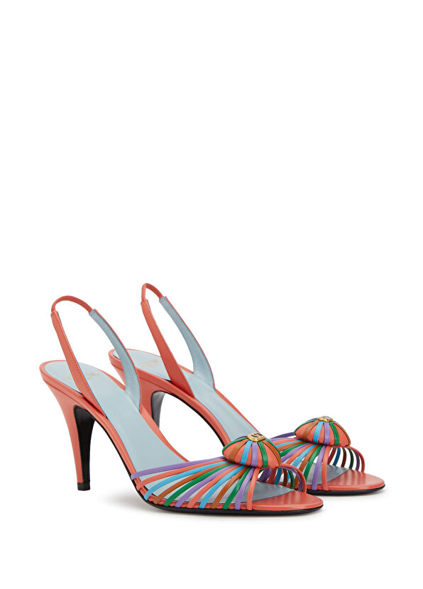 Colorblocked Kadın Deri Sandalet - Görsel 3