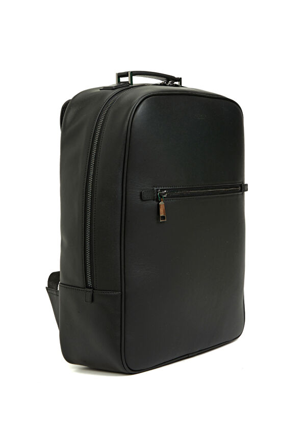 Siyah Erkek Deri Sırt Çantası - Görsel 3