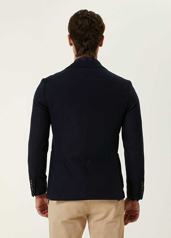 Beymen Club Drop 6 Navy Cashmere Wool Blazer - 4
