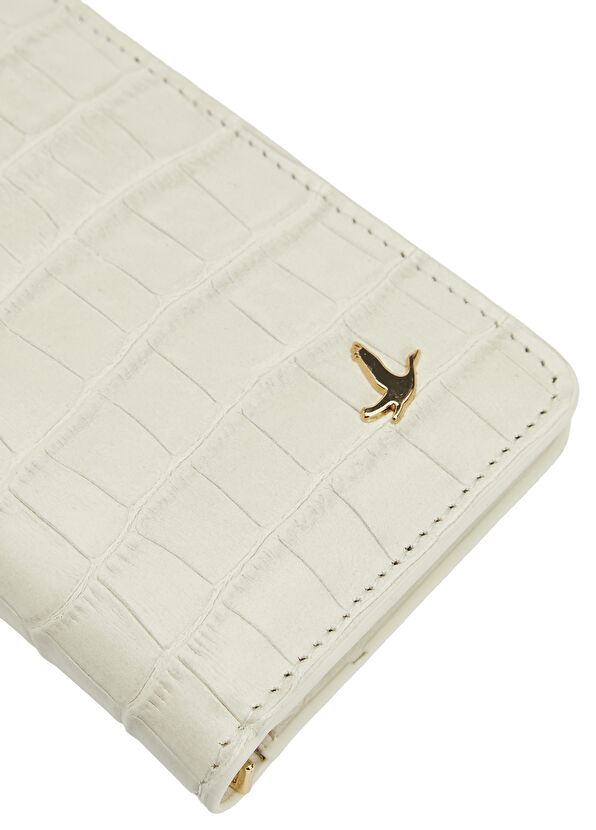 Beymen Club Beige Crocodile Textured Women's Leather Wallet - 4