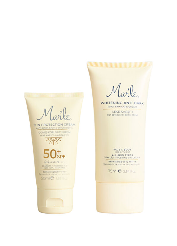 Mar'le SPF PA 50++++ Leke Karşıtı Beyazlatıcı Krem ve Güneş Kremi 2'li Set - 1