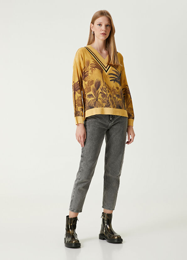 Beymen Club Yellow Palm Printed Sweater - 3