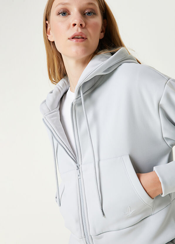 Beymen Club Light Blue Zippered Hoodie - 2