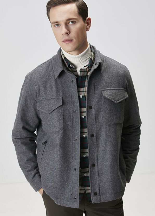 Beymen Club Grey Wool Outer Shirt - 2