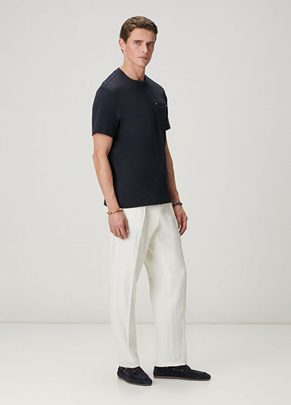 Beymen Club Lacivert Relax Fit Cep Detaylı Interlock T-shirt - 2