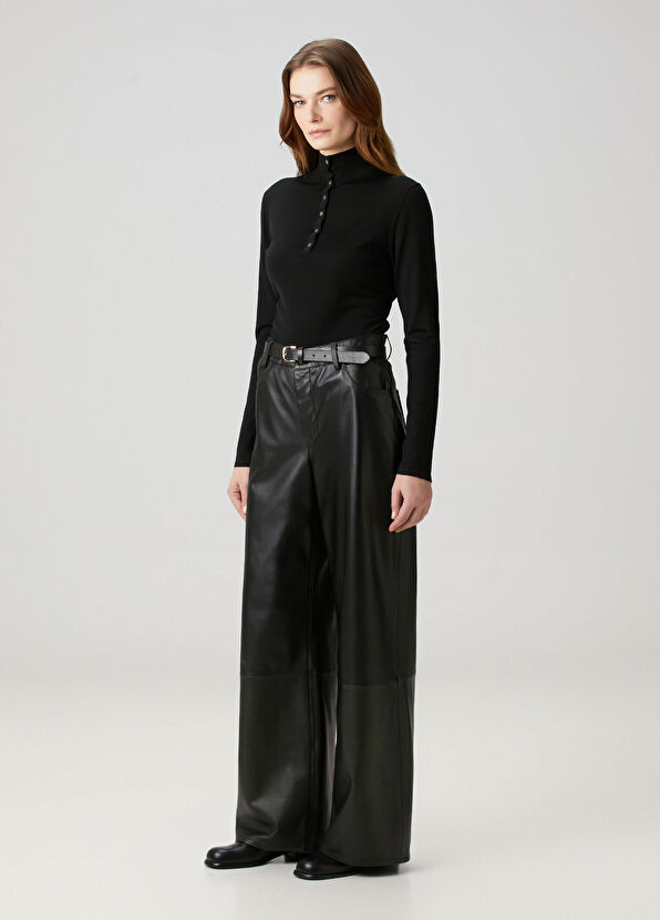 Theory Black Button Detailed Wool Sweater - 2