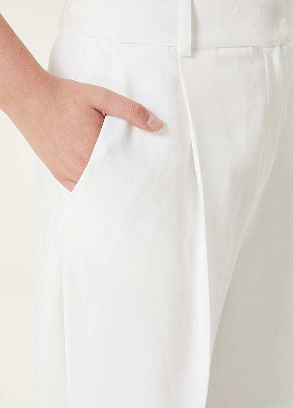 Beymen Club Kırık Beyaz Yüksek Bel Formal Pantolon - 4