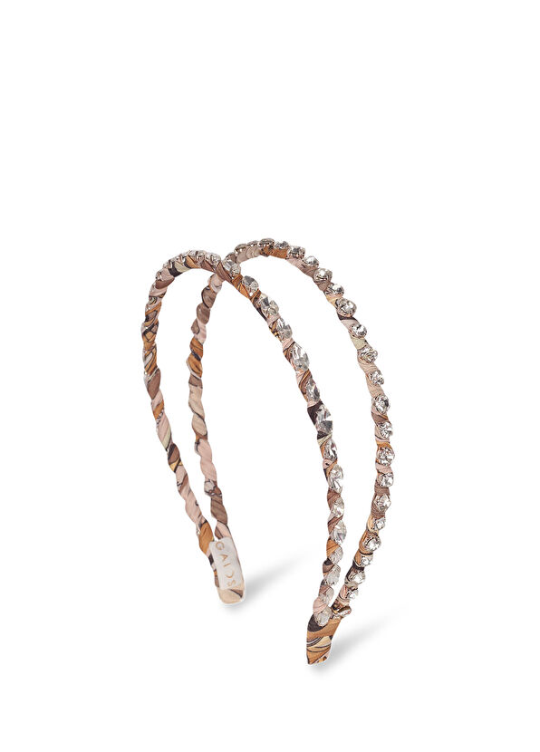 Gaios Double Layerd Dusty Sparkle Kahverengi Kristal Taşlı Kadın Taç - 1