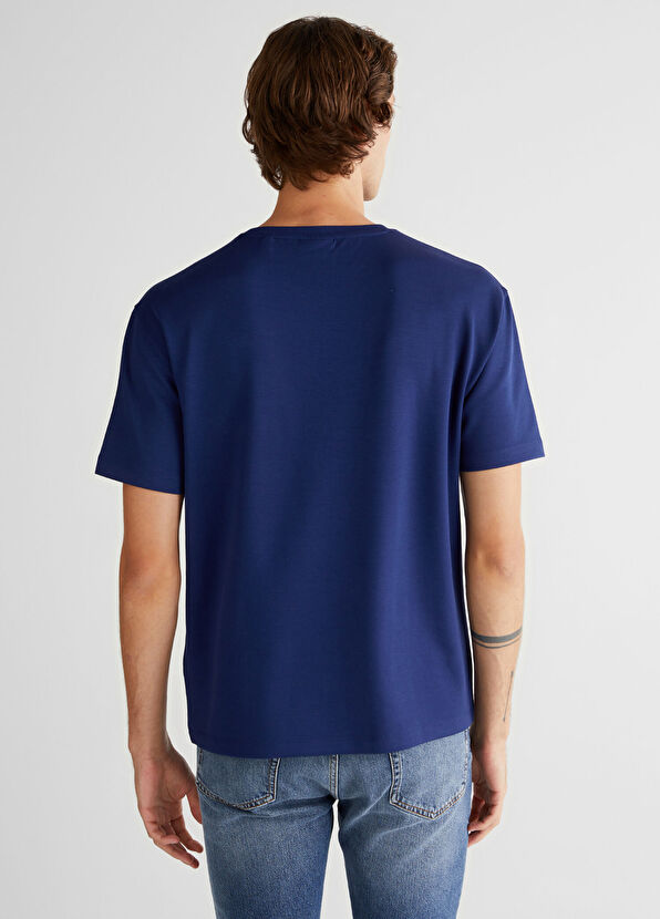 GANT Emboss C-neck Blue Short Sleeve Men's T-shirt - 2
