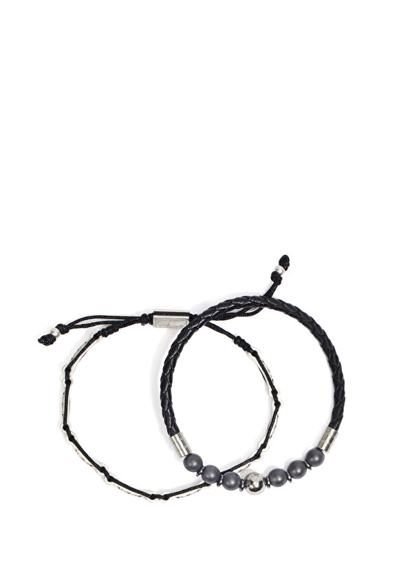 Beymen Club Anthracite Men's 2-Piece Bracelet - 2