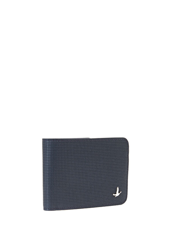 Beymen Club Navy Blue Square Textured Mens Leather Wallet - 2