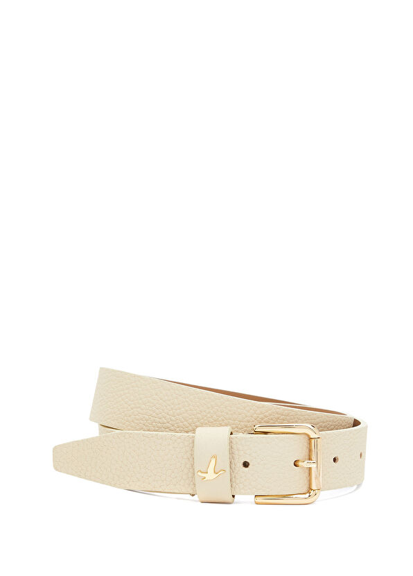 Beymen Club Ecru Leather Belt - 1