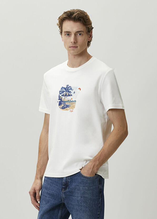 Beymen Club Beyaz Baskılı T-shirt - 2