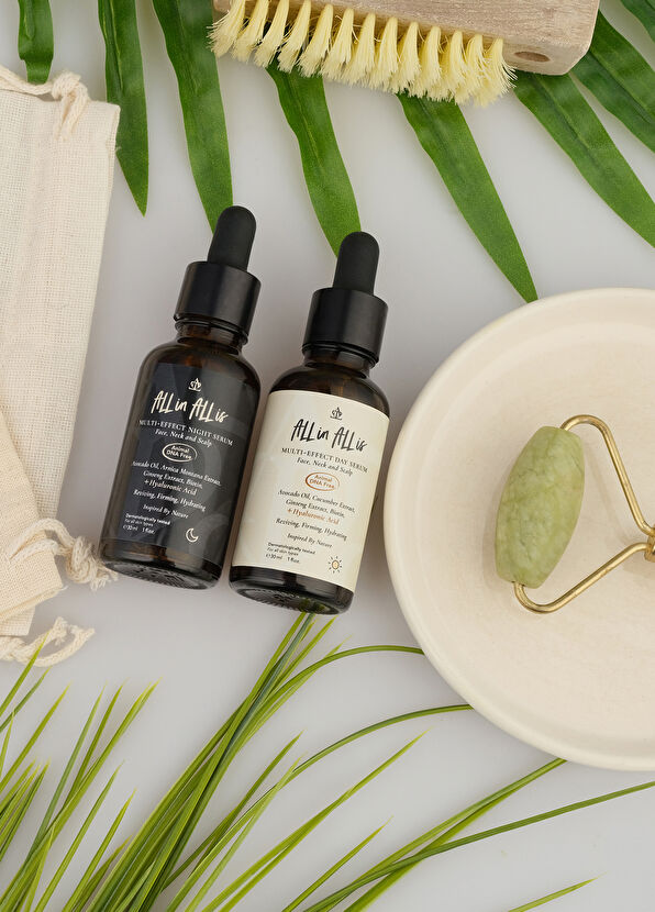 All in All is Multi Effect Hyalüronik Asit Avocado Yağı İçeren Yatıştırıcı ve Nemlendirici Gece ve Gündüz Serumu 30 ml - 2