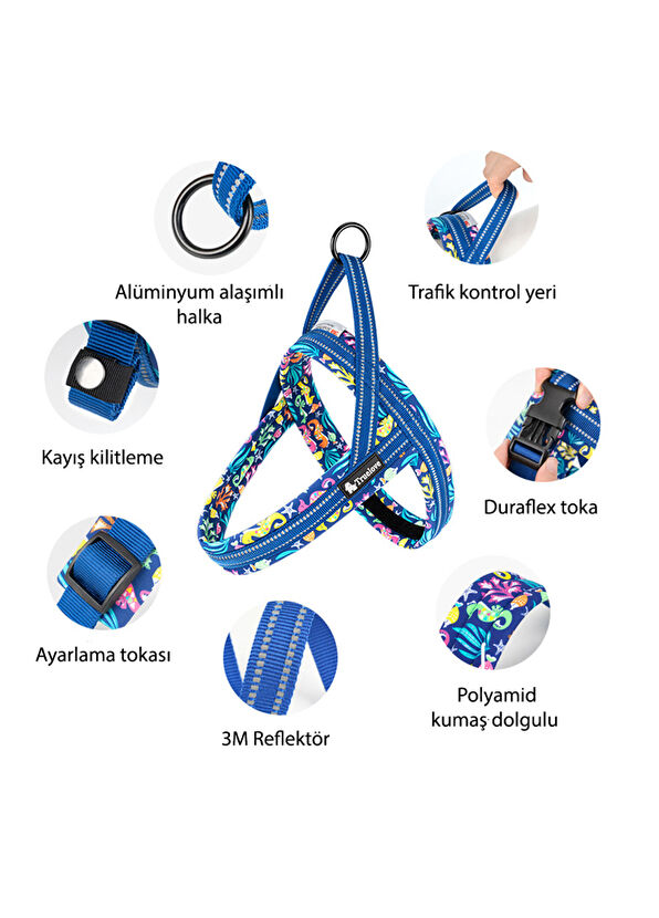 True Love Marine Turuncu Köpek Göğüs Tasması - 4