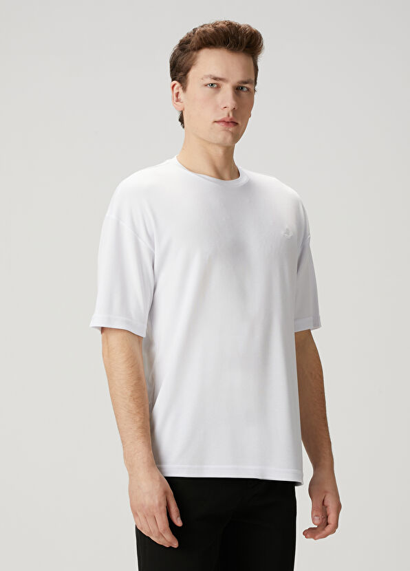 Beymen Club Beyaz Logo Nakışlı Oversized T-shirt - 2