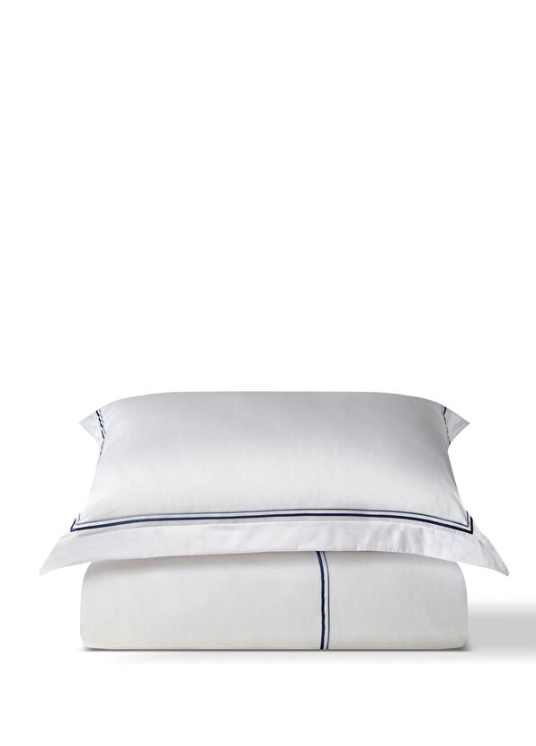 Ren Home Neema Horizon Lacivert Çizgili Pamuk Saten Çift Kişilik Nevresim Takımı 200 x 220 cm - 1