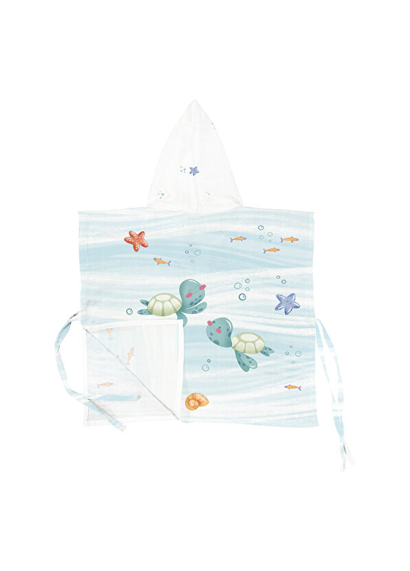 Casadora Baby Atlantis Organic Cotton Unisex Baby Kids Muslin Poncho Bathrobe - 2